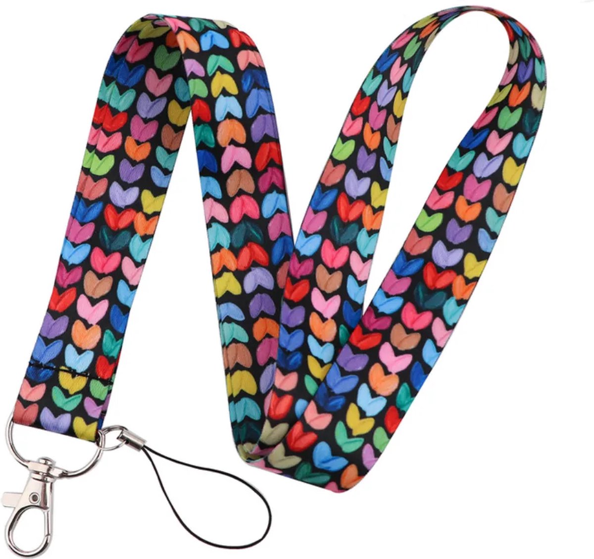 Travel Cords - Keycord Hearts - stevig lanyard - sleutelhanger - sleutelkoord - met telefoonkoord - sleutels