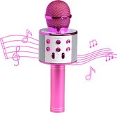 Microphone Karaoké Denver Bluetooth - Sans Fil - Set Karaoké - Haut-Parleur Intégré - AUX - MicroSD - KMS20 ​​​​- Rose