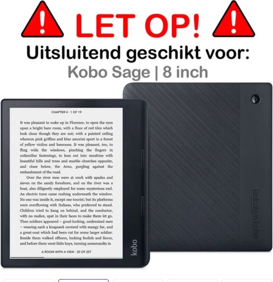 Qatrixx Luxe beschermhoes - cover - hoes - Kobo Sage - Rood van Qatrixx — afbeelding 2