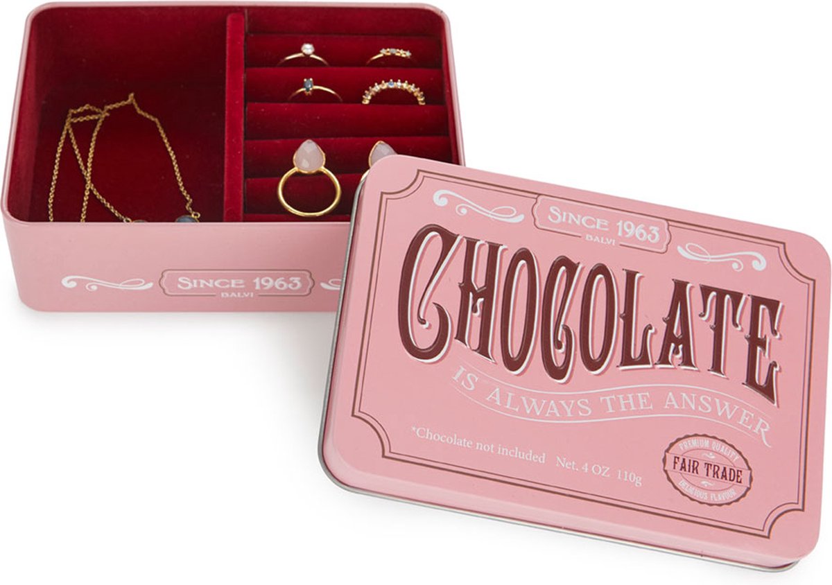 Balvi sieradendoosje Chocolate Pink metaal