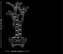 Représentation schématique d'une plante de bambou LEGO avec des dimensions.