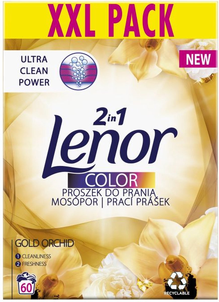 Goedkoopste LENOR WASPOEDER GOLDEN ORCHIDEE VOOR KLEUR WAS 60 WASBEURTEN