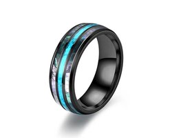 Walletstreet Wolfraam Ocean Blue-Band ring- RVS edelstaal-voor mannen en vrouwen-cadeau-Ideale geschenk