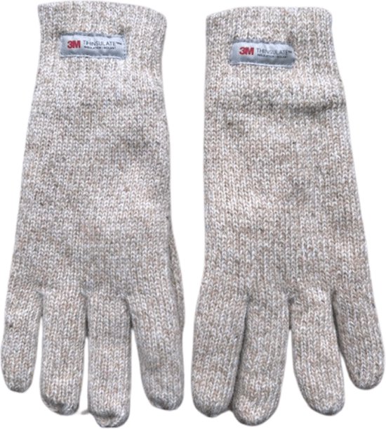 Dames handschoenen - Winter handschoen - Thinsulate - Wol - Beige - One size - Maat M/L