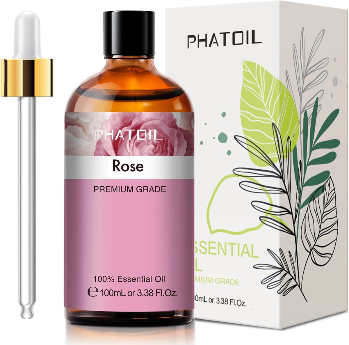 Goedkoopste PHATOIL - Oliën - Essentiële Oliën - Etherische Oliën - Essentiele olie set - Aroma Oliën - Rose - 100ML