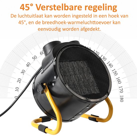 ventilatorkachel Elektrische Bijverwarming met 3 Verwarmingsstanden