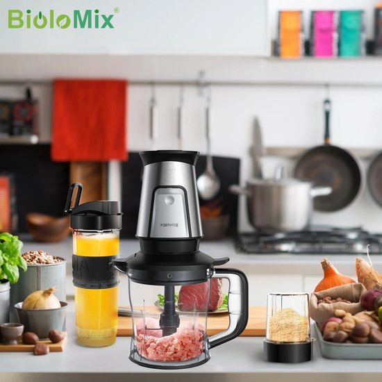 Ariqo 3-in-1 Keukenmachine - Foodprocessor - Keukenmixer - Blender - Smoothie Juicer - Draagbaar - 700W - RVS - Incl. Accessoires van Ariqo — afbeelding 3