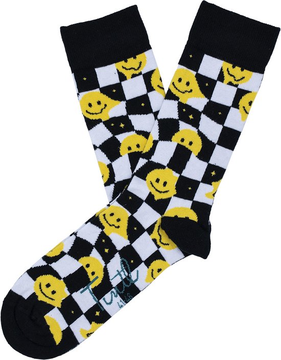 Tintl socks unisex sokken | Black & white - Smiley (maat 41-46)