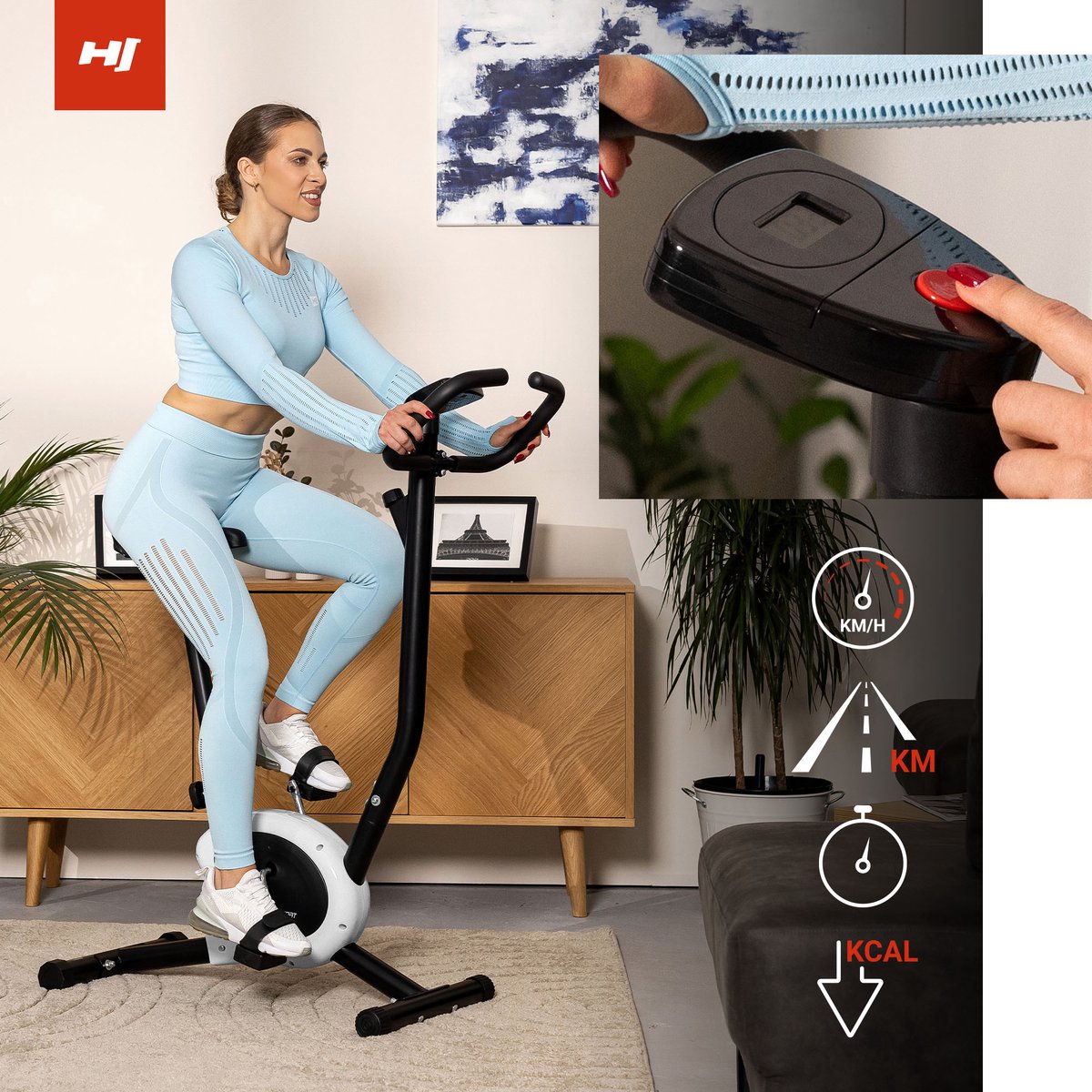Hop-Sport Hometrainer HS-010H Rio - Compacte Magnetische - afbeelding 2