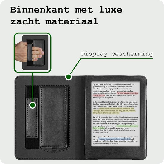Hoes Geschikt voor Kobo Clara BW Leren Hoesje Bookcase Cover Hoes - Hoesje Geschikt voor Kobo Clara BW Hoes Cover Case Leer - Zwart van Merkloos — afbeelding 5