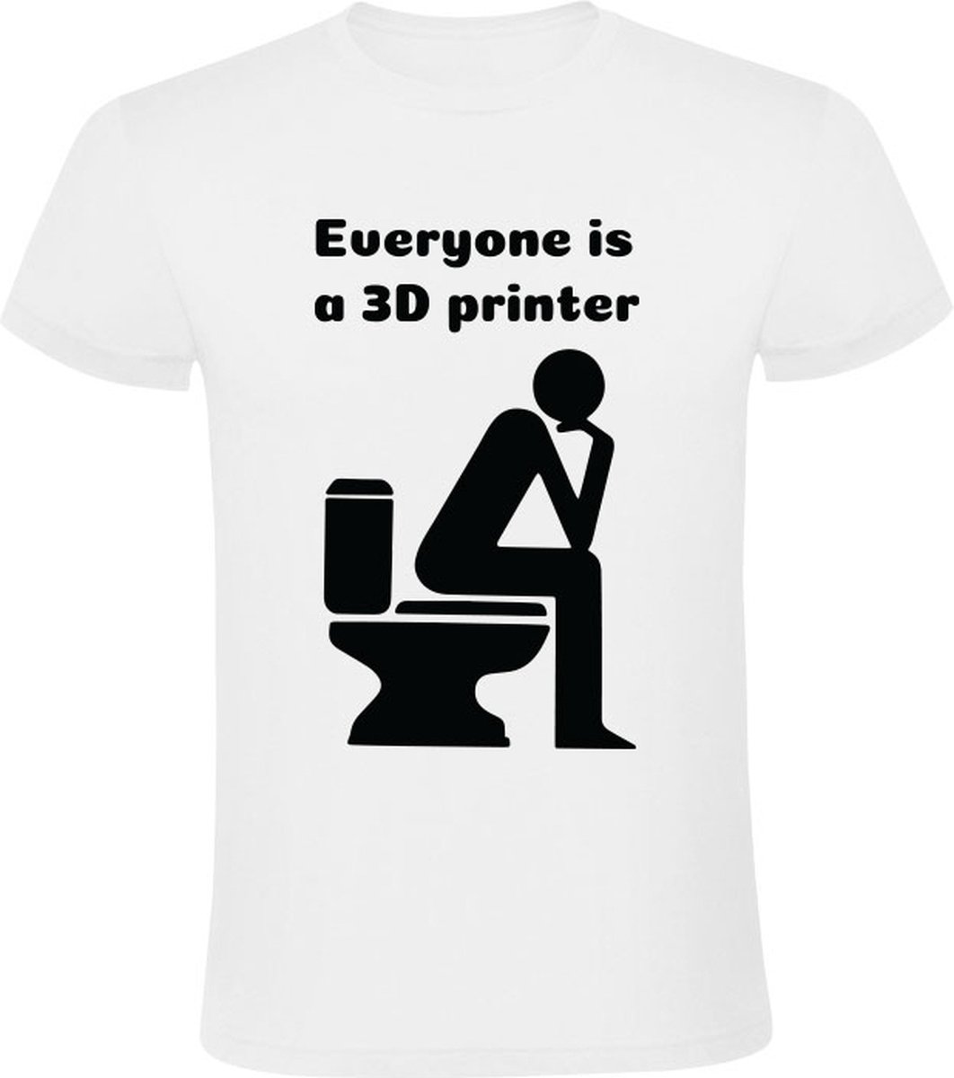 Everyone Is A 3D Printer Heren T-shirt - wc - toilet - poep - vies - bah - printers - shirt
