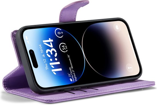 Apple iPhone 13 Pro Max Casemania Case Bright Lilas - 2 en 1 Book Case Magnétique