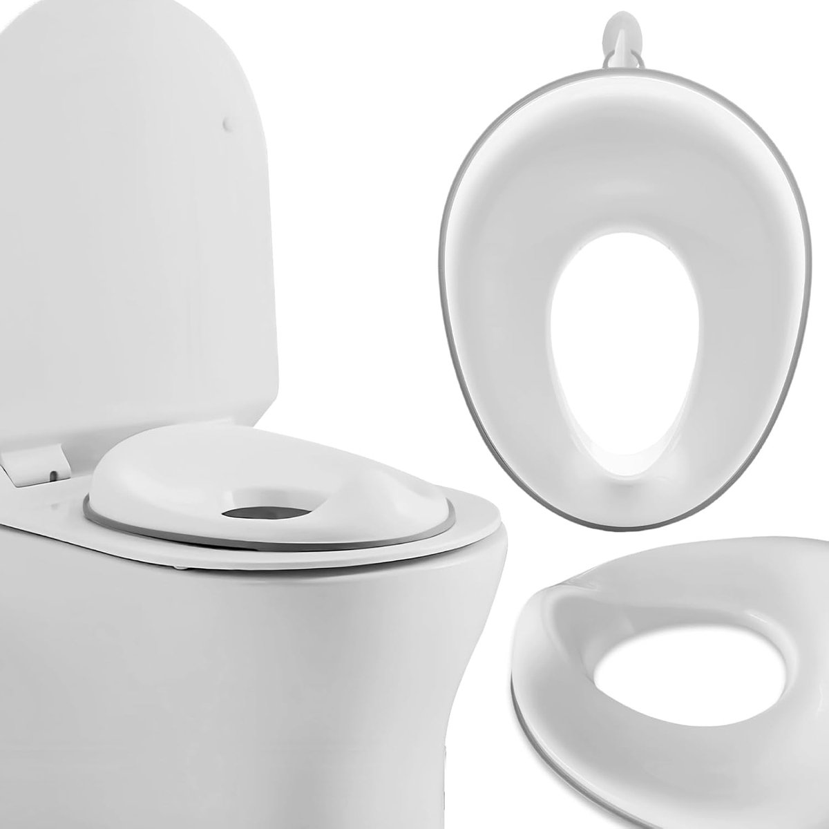 Goedkoopste Inovra ® Handige Kinder Toilettrainer Met Spatbescherming Voor Jongen En Meisje - Wit/Grijs