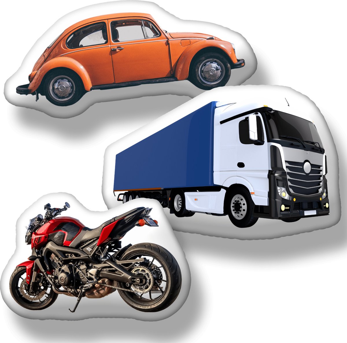 Gepersonaliseerd kussen met jouw auto of motor - 40 cm