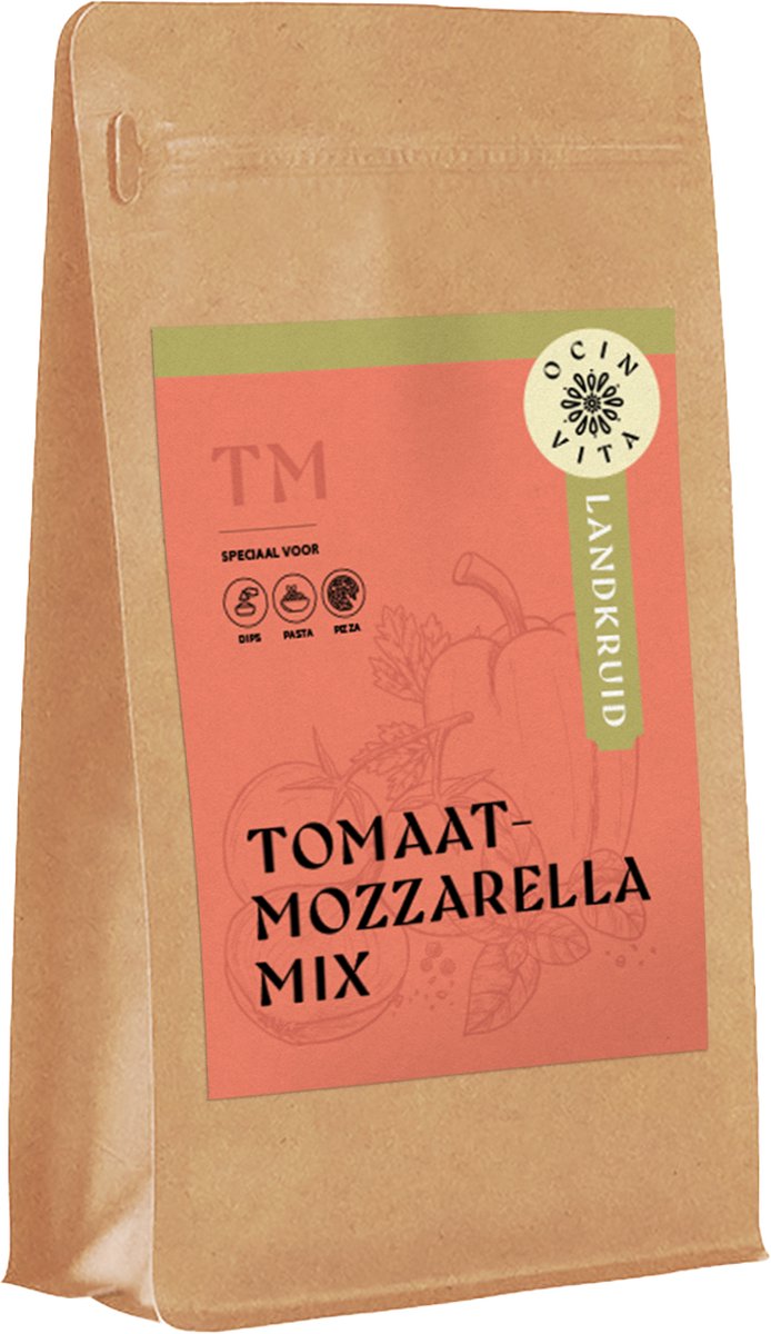Goedkoopste Tomaat Mozzarella Kruidenmix 100g – Mediterraanse Smaakmaker – Ideaal voor Tomaatgerechten, Salades en Ovenklassiekers – Ocin Vita