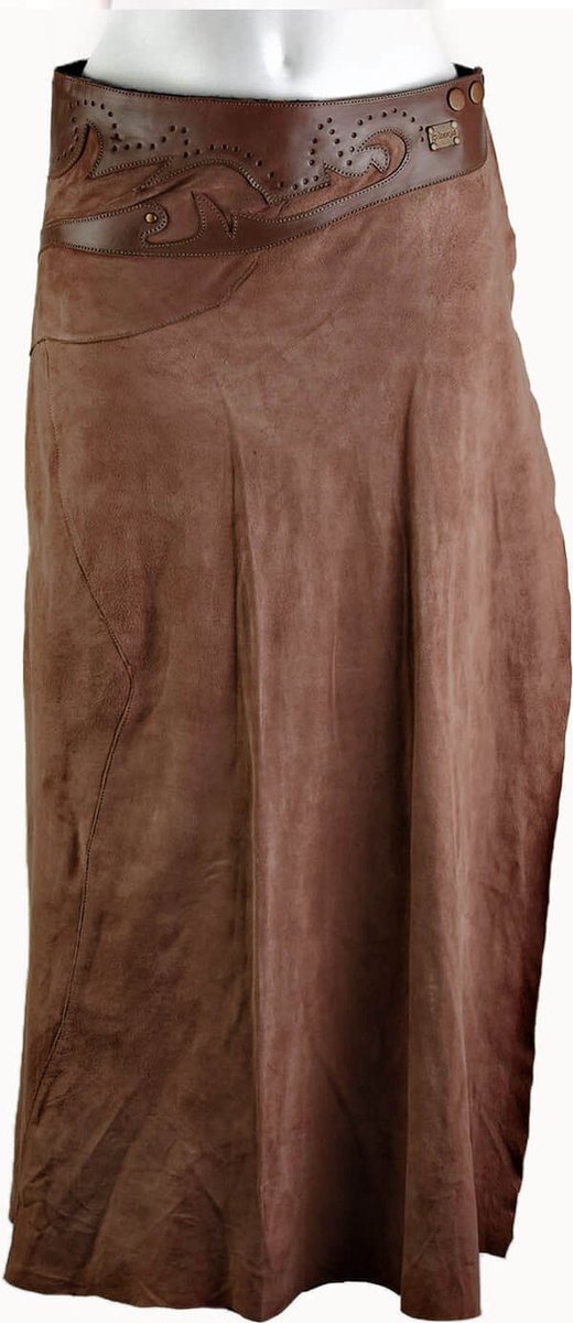 Doenya® maxi omslagrok suede Boho (bruin)