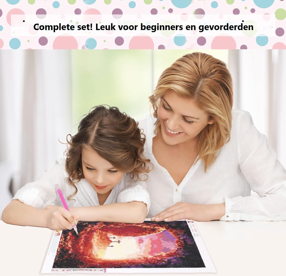 Huntex Diamond Painting Volwassenen - Diamond Painting Kinderen - Diamond Painting Pakket Volledig - Religieus - 30x40 cm — afbeelding 4