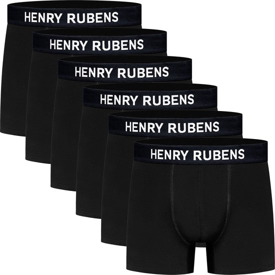 Henry Rubens Boxershort Heren - 6-Pack - Ondergoed - Katoen - Zwart - Maat 3XL