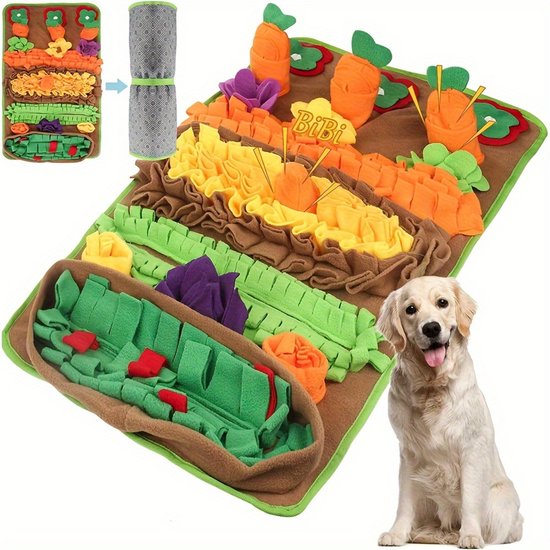 Snuffelmat hond - Bibi - Snuffelmat - Met Piep en Wortels - Hondenpuzzel - Honden speelgoed - 80 x 48 cm