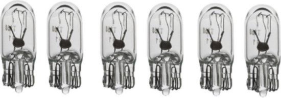 Foto: 6 stuks steeklampje 5w 12 volt wit t10 w5w