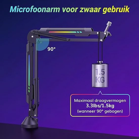 Desktop microfoonarm, flexibele 360° rotatie, verstelbare