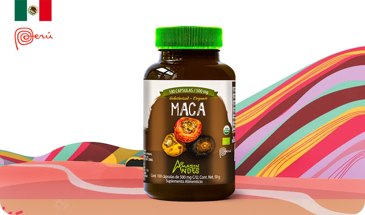 Goedkoopste Amazon Andes- Maca- black maca-red maca-yellow maca-500mg vegan 200capsules