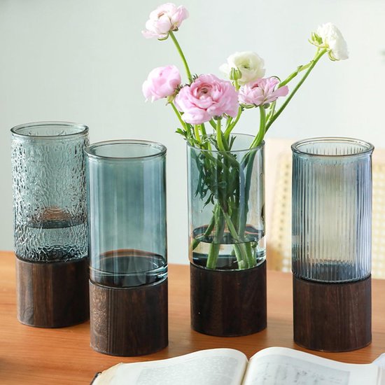 Koelaa Kristalheldere Grijze Acryl Vaas - Onbreekbare Lichtgewicht Cilindrische Bloemenvaas met Modern Design voor Woonkamer, Slaapkamer & Badkamer - Decoratieve Moderne Vaas - 20x40cm