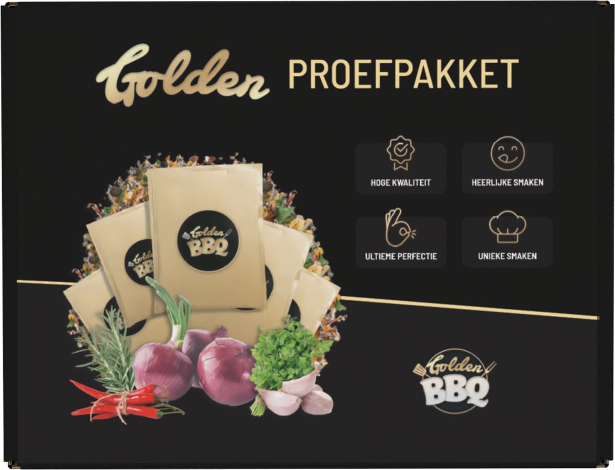 Goedkoopste Golden BBQ - Proefpakket BBQ Rubs - Kruidenmixen - 7 verschillende BBQ Rubs - BBQ Cadeau