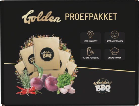 Golden BBQ - Proefpakket BBQ Rubs - Kruidenmixen - 7 verschillende BBQ Rubs - BBQ Cadeau