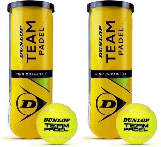 Dunlop Team Padelballen padel ballen 2x3 Dunlop Team Padelballen padel ballen 2x3