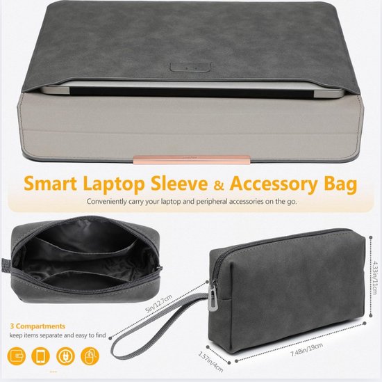 Inateck Laptoptasche Hülle für 13 MacBook Air/Pro 2022-2016, 12,3'' Surface Pro