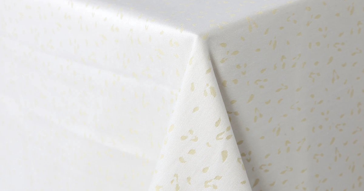 Damast Tafelkleed, 280x180cm, Rio Goud, De Witte Lietaer
