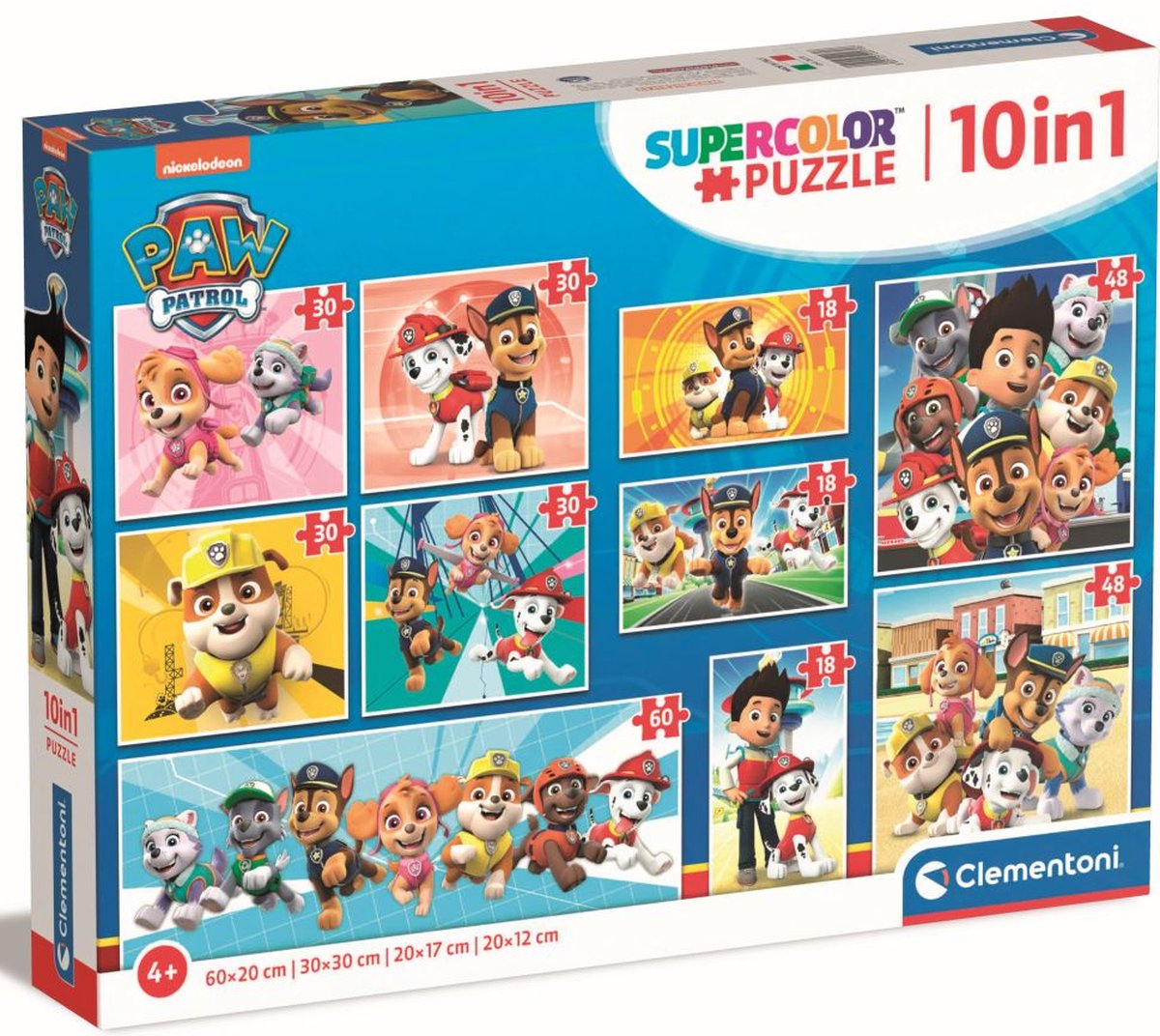 Clementoni - Puzzel - 10 Puzzels in 1 Doos - Paw Patrol - van 18 tot 60 stukjes - Puzzel Voor Kinderen - Vanaf 4 jaar — afbeelding 12