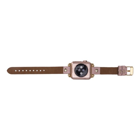 Charmant Style - Bracelet de montre - Convient à toutes les Apple Watch Series 8, Ultra, 7, 6, SE et toutes les versions précédentes d' Apple Watch - Bracelet de montre Ferro - Marron - 38,39,40,41 mm - Cuir véritable