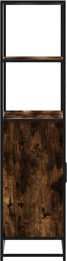 vidaXL - Armoire haute - 68x35x139cm - décorée - bois - et - métal - fumé - couleur chêne