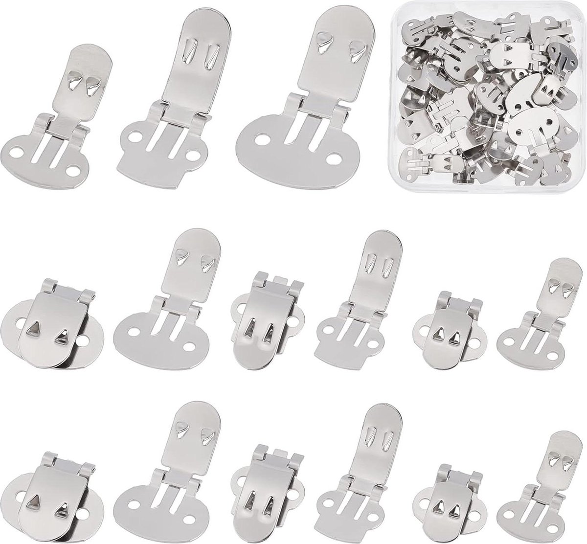 30Pcs 3 Size Schoen Clips Rvs Platte Blanco Schoen Clips Decoratieve Zilveren Metalen Gespen DIY Schoen Versieringen Craft Accessoires