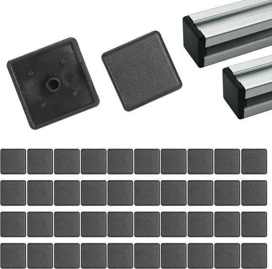 40 stuks aluminium profiel-eindkappen 20 x 20 mm
