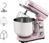 Clatronic retro keukenmachine voor bakken | deegmixer 5L met krachtige 1100W motor | spatbescherming met bijvulopening | KM 3711 roze Clatronic retro keukenmachine voor bakken | deegmixer 5L met krachtige 1100W motor | spatbescherming met bijvulopening | KM 3711 roze
