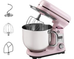Bestron Keukenmachine - AKM2000SDP - 65dB - 6 snelheden & turbomodus - 6L capaciteit - Roze - 5 jaar garantie