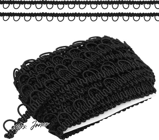 Madame Jones Bande Élastique Mariage Boutonnière Extensible Ornement en Dentelle (9m Noir) .