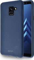 Azuri flexibele cover met zandstructuur - blauw - voor Samsung A8 (A530)