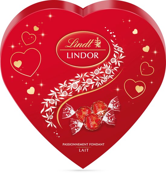 Lindt LINDOR Hart Melkchocolade Bonbons 160 gram - Chocolade Cadeau - Premium cadeauverpakking - Onweerstaanbaar zachte chocolade