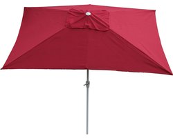 Cosmo Casa - Zonnescherm - Tuinparasol - 2x3m Rechthoekig Verstelbaar - Polyester en Aluminium - 4,5kg - Bordeaux