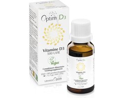 Optim D3 Vegan Vitamine D3 Druppels – 500 IE per Druppel – Plantaardige Vitamine D uit Korstmos Vitashine® – 20 ml – Voor Kinderen & Volwassenen – Vegan Society - Natuurlijke kokosolie met een goede smaak