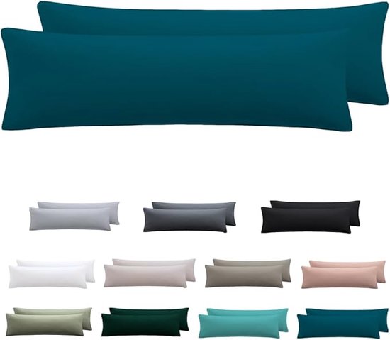 Zijslaapkussen hoes 40 x 145 Groen (2er Set) 100% Biologische Katoen