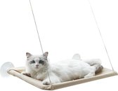Kattenhangmat - Khaki - Hangmat kat - Katten mand Raam - Kattenbed - Kattenkussen - Ligmat voor het venster - tot 17,5kg - 55 x 35x 2,5 cm - Zomer