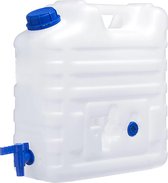 TCP Water Jerrycan 17 Liter met Kunststof Tapkraan - BPA-vrij - Jerrycan voor Drinkwater, Camping en Noodvoorraad - Wit