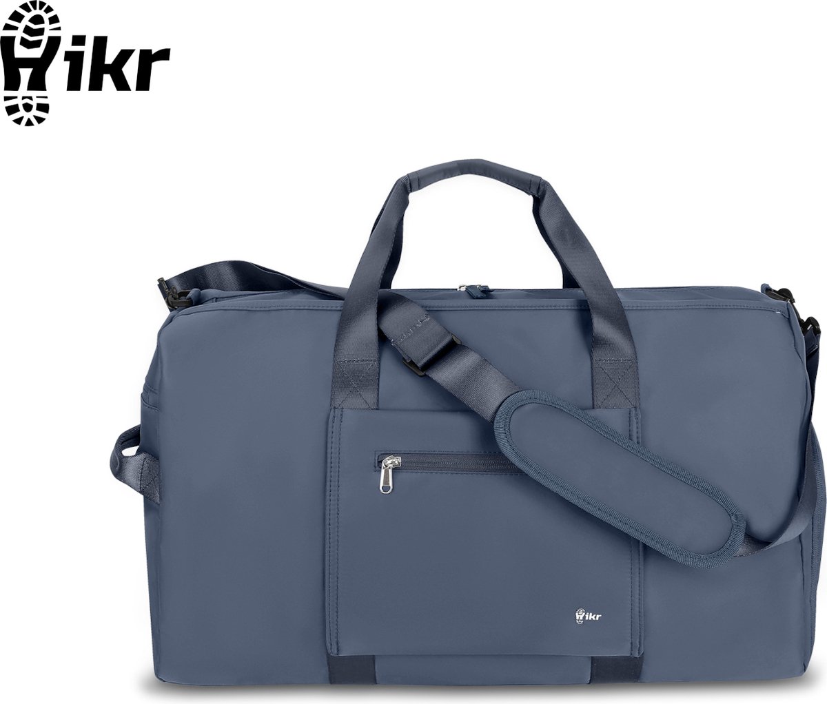 Hikr Reistas – Premium Weekendtas – Transavia & KLM handbagage 55x35x25 tas – 48L – Waterdichte sporttas – Heren en Dames – Fitnesstas – Schoudertas – Duffel bag – Blauw