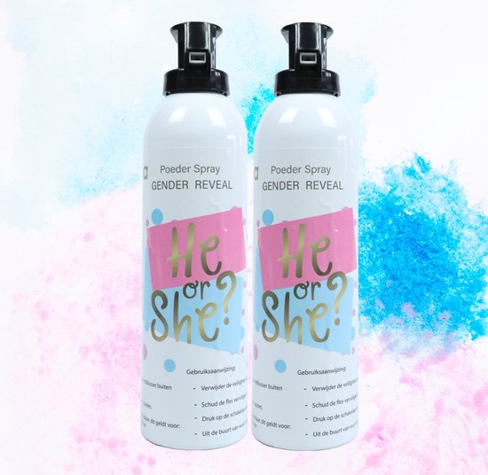 Pack économique 2 pièces par Alejna - Gender Reveal Powder Spray rose 300g - Mini extincteur - Gender Reveal - Garçon ou Fille
