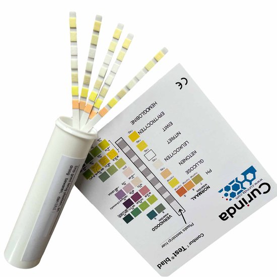 Urine Zelf Testen - 5 stuks - met duidelijk testblad - Urine Test Strip voor o.a. Blaasontsteking - Combur 7 - Brievenbus-levering - Meest betrouwbare Thuistest - Urineweginfectie - Levertest - Niertest - Ketose - PH - Bloed - Glucose - Urinetest